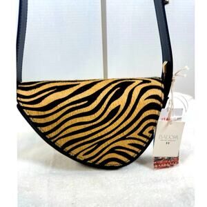 Isadora Zebra Pony Hair & Black Leather Crossbody Bag – NWT | $358 Retail